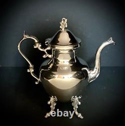 Vintage Birmingham Silver Co. Monumental 7 Pièces Silver Plate Tea And Coffee Set