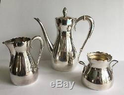 Vintage Camusso Peru 925 Sterling Silver Tea Tea Pot 7.5 Crémier & Sucre Set