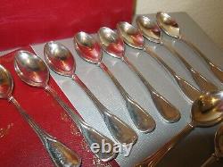 Vintage Cartier Set Of 12 Silverplate Coffee / Cuillères Demitasse