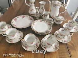 Vintage Chodziez Polonais Porcelaine Coffee Set 26 Pièces. Polska Porcelana 26pcs