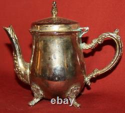 Vintage Décoratif Silverplated Footed Small Tea & Coffee Set