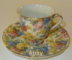 Vintage Empire Porcelain Lilac Time Chintz 13 Piece Coffee Set 1930's Vgc