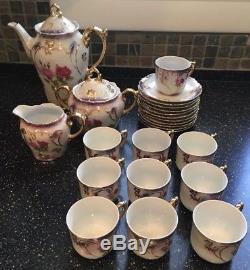 Vintage Espresso Floral Demitasse Espresso Café 26 Piece Set Allemagne Mint