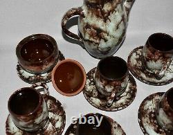Vintage Ewenny Pottery Wales Twisty Handled Cafe Set