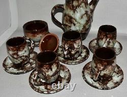 Vintage Ewenny Pottery Wales Twisty Handled Cafe Set