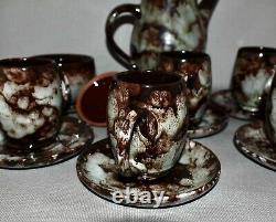 Vintage Ewenny Pottery Wales Twisty Handled Cafe Set