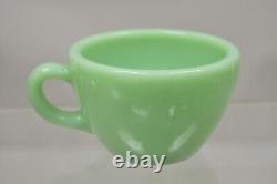 Vintage Fire King Jadeite Green Oven Ware Coffee Cup And Saucer Set De 4