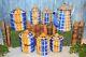 Vintage Français Enamelware Blue Gold Plaid Canisters Set 6 Enamel Plus Cafetière