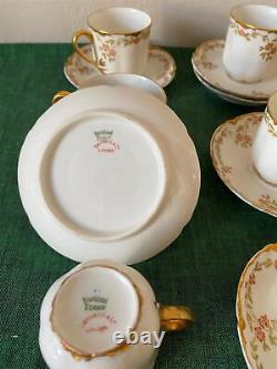 Vintage France Haviland Limoges Schleiger 523 Demitasse Cups & Saucers Set 6