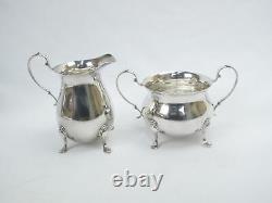 Vintage Georgian Style Sterling Silver Coffee Pot Creamer Sugar Service Ensemble De 3