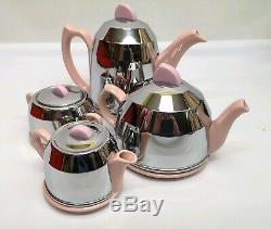 Vintage Heatmaster Kosy Tea & Coffee Set Rare Rose Glaze Superbe Non Utilisée Au Royaume-uni Made