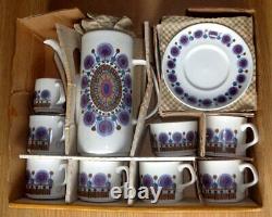 Vintage J&g Meakin Studio Boxed 15-piece Rondo Psychedelic Coffee Set C. 1970