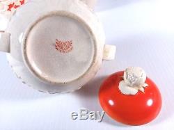 Vintage Japon Moriyama Mori-machi Orange Et Fleur Ensemble De Café 1 Tasse Manquante