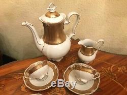 Vintage Jlmenau Graf Von Henneberg 6 Tasses 1 Pot À Lait En Porcelaine Jug Set Café