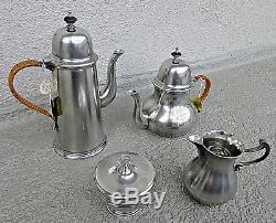 Vintage John Somers Brésil Étain Petit Café Coloniale Pot Wcream / Sucre Set Mint