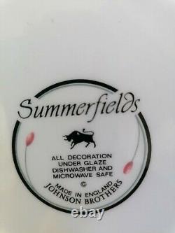 Vintage Johnson Brothers Summerfields Service De Dîner / Set. Plaques Coquelicot Rouge