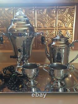 Vintage Lehman Bros Kromaster Coffee Urn Percolator 5 Pièces Set Art Deco