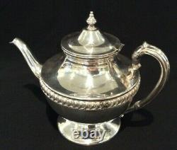 Vintage Lehman Brothers Ny C. 1930 Argent Sur Cuivre 7 Piece Tea Coffee Set Withtray