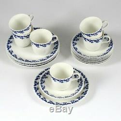 Vintage MCM Rörstrand Suédois Carl Bleu Stålhane Coffee Set + Bowl + Pot À Lait