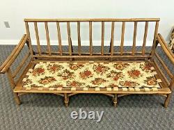 Vintage MID Century Modern Sofa Set Chaise Basse En Bambou Bentwood Boho Chic