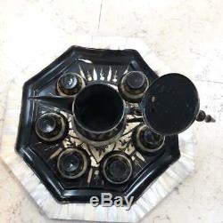 Vintage Main Palestinienne Gravé Laiton Nacre Café Set Bethlehem