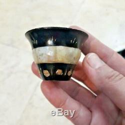 Vintage Main Palestinienne Gravé Laiton Nacre Café Set Bethlehem