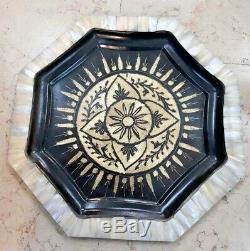 Vintage Main Palestinienne Gravé Laiton Nacre Café Set Bethlehem