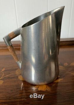 Vintage Mid-century Royal Moderne Hollande Étain Ensemble Café, Étain / Teck Encart