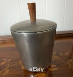 Vintage Mid-century Royal Moderne Hollande Étain Ensemble Café, Étain / Teck Encart