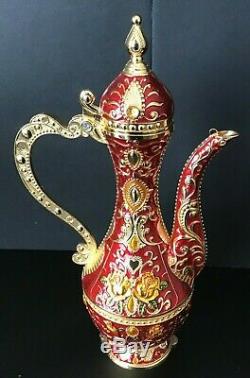 Vintage Moyen-orient / Maroc Émaillé Thé Ou Café Set