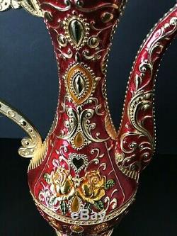 Vintage Moyen-orient / Maroc Émaillé Thé Ou Café Set