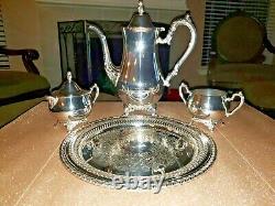 Vintage Oneida Silver Plaque 4 Pièces Café / Tea Service Set