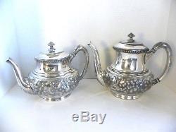 Vintage Orné Repousse Reed & Barton Tea Set De Café Creamer Sucre 3362 3 Pots