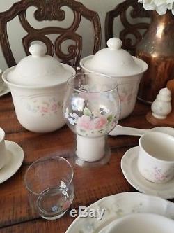Vintage Pfaltzgraff Tea Rose Set Service Pour 8 Tasse Bol Tasse Café Thé 78pc