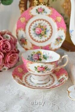 Vintage Porcelaine Royal Albert Lady Carlyle Coffee Set Bone China England For 2