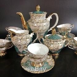Vintage Pr Bavière Demitasse / Café Set (10) Gilt Allemagne