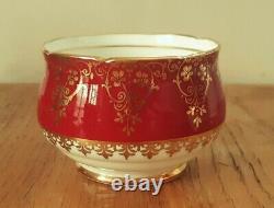Vintage Red&gold Collingwood Bone China Coffee Set Est 1796 Marble Arch Londres