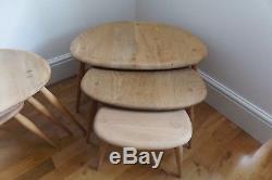 Vintage Retro MID Century Ercol Pebble Tables Basses Set 3