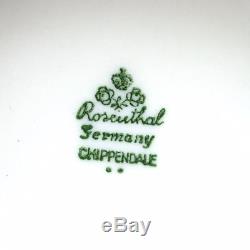 Vintage Rosenthal Peint À La Main Chippendale Silver Overlay Coffee Pot Teacup Set