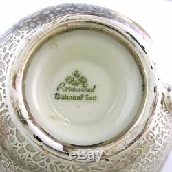 Vintage Rosenthal Peint À La Main Chippendale Silver Overlay Coffee Pot Teacup Set