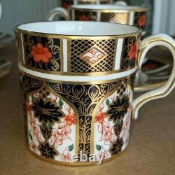 Vintage Royal Crown Derby Bone Chine Demitasse Coffee Set, 20 Pces