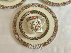 Vintage Royal Worcester 'Old Worcester Parrot' 6 x Trios de Tasses à Café et Soucoupes