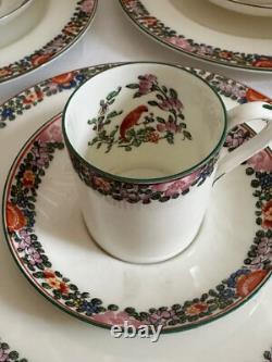 Vintage Royal Worcester 'Old Worcester Parrot' 6 x Trios de Tasses à Café et Soucoupes