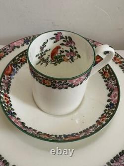 Vintage Royal Worcester 'Old Worcester Parrot' 6 x Trios de Tasses à Café et Soucoupes