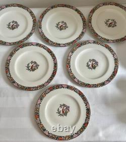 Vintage Royal Worcester 'Old Worcester Parrot' 6 x Trios de Tasses à Café et Soucoupes