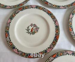 Vintage Royal Worcester 'Old Worcester Parrot' 6 x Trios de Tasses à Café et Soucoupes