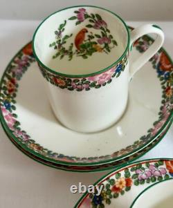Vintage Royal Worcester 'Old Worcester Parrot' 6 x Trios de Tasses à Café et Soucoupes