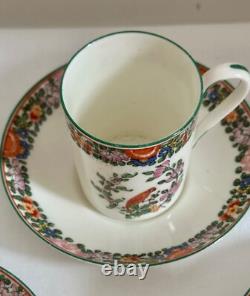 Vintage Royal Worcester 'Old Worcester Parrot' 6 x Trios de Tasses à Café et Soucoupes