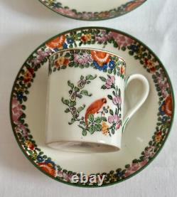 Vintage Royal Worcester 'Old Worcester Parrot' 6 x Trios de Tasses à Café et Soucoupes