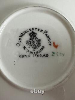 Vintage Royal Worcester 'Old Worcester Parrot' 6 x Trios de Tasses à Café et Soucoupes